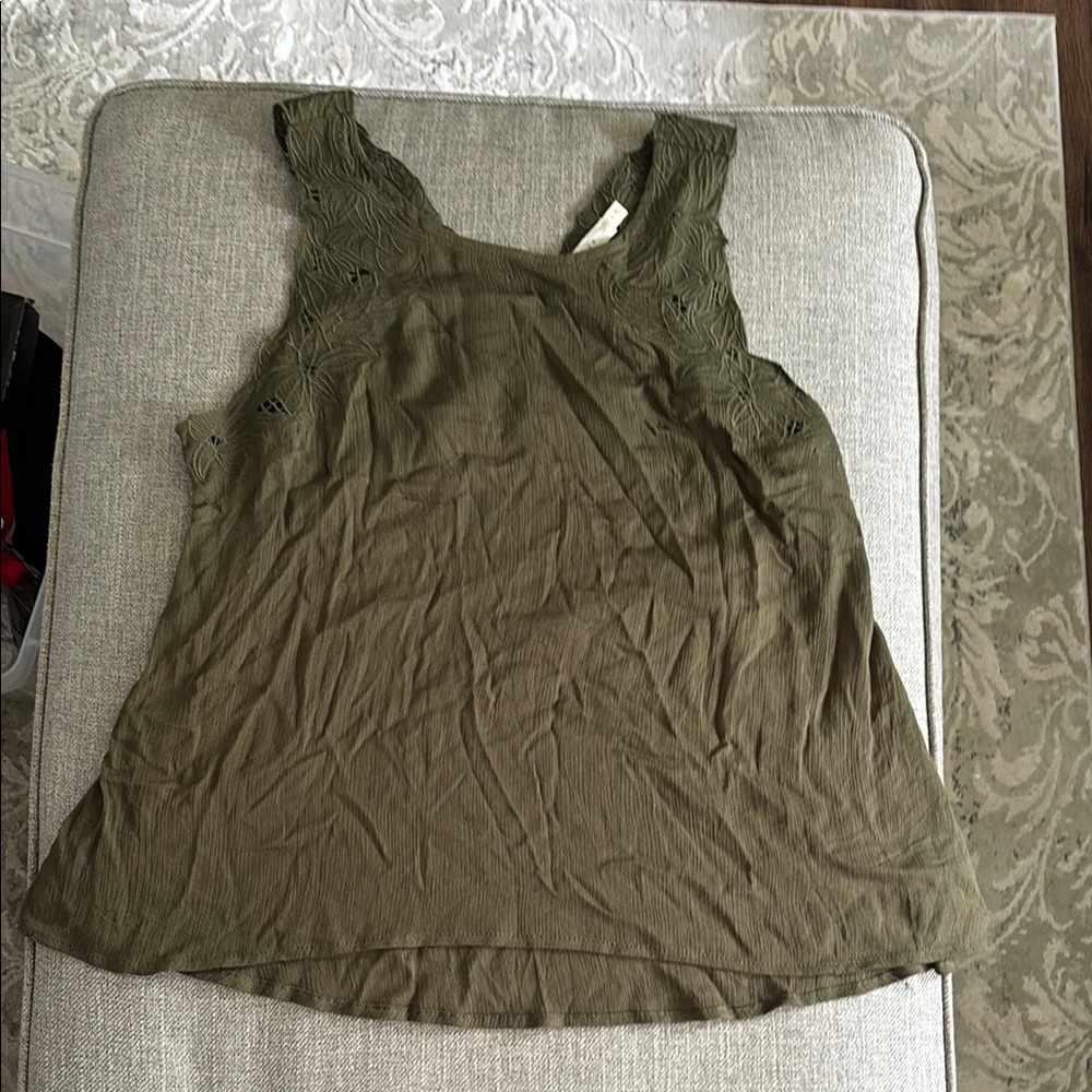 Olive Green Sleeveless Women's Top